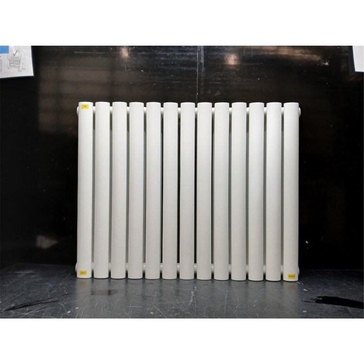 GRADE A3 - Sorrento White Horizontal Oval Designer Radiator 600x767mm Double Panel 3119 BTU
