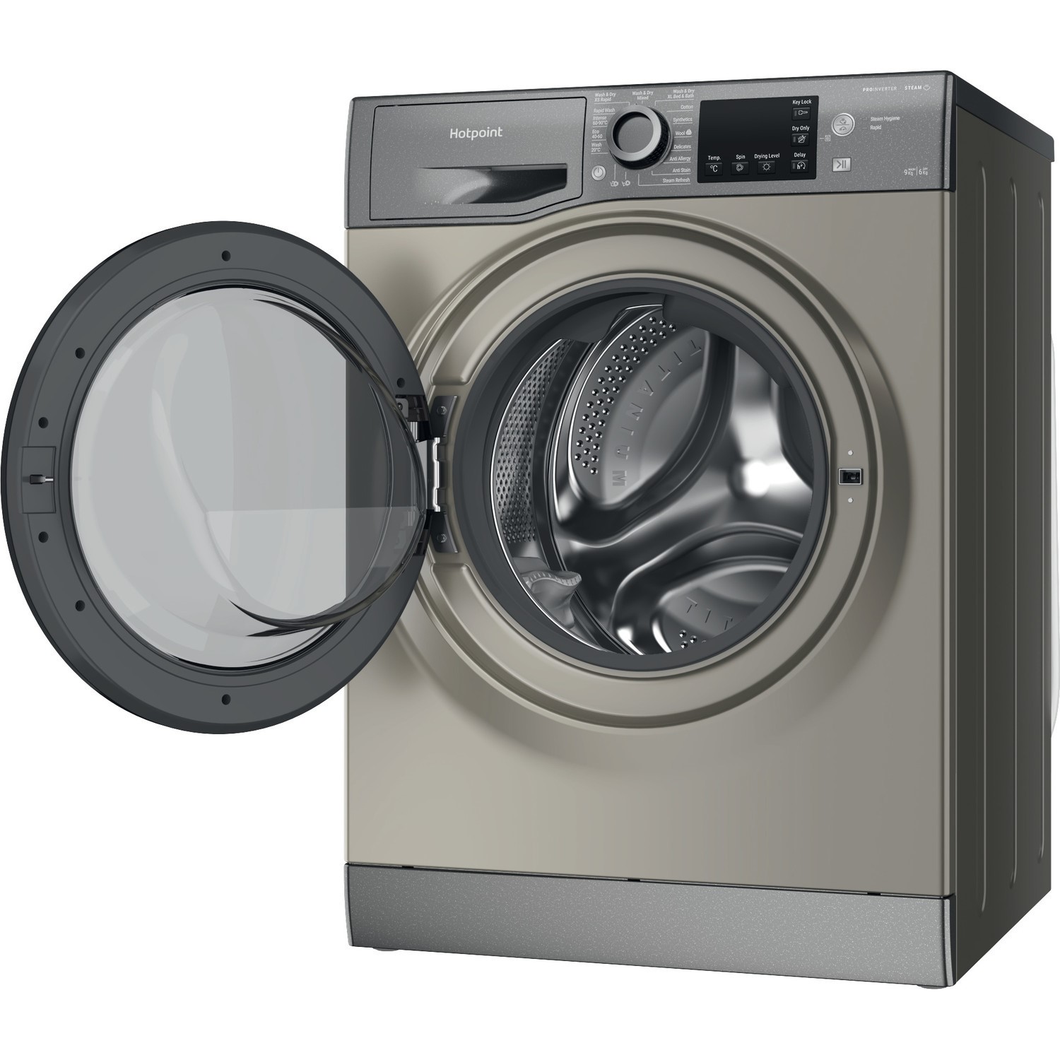 Hotpoint Ndb9635gkuk Futura 9Kg Wash 6Kg Dry Washer Dryer, 1400Rpm Graphite NDB9635GKUK - Image 5