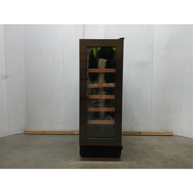 GRADE A3 - electriQ 18 Bottle Capacity 30cm Freestanding Under Counter Wine Cooler - Premium Dark Stainless Steel