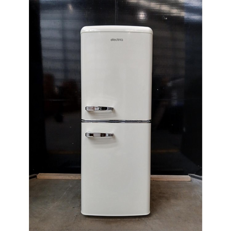 GRADE A2 - electriQ 153 Litre 60/40 Retro Freestanding Fridge Freezer - Cream Total No Frost