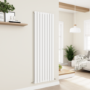 Refurbished Eco Eleganza White Vertical Flat Designer Aluminium Radiator 1800x600mm Double Panel 5856 BTU