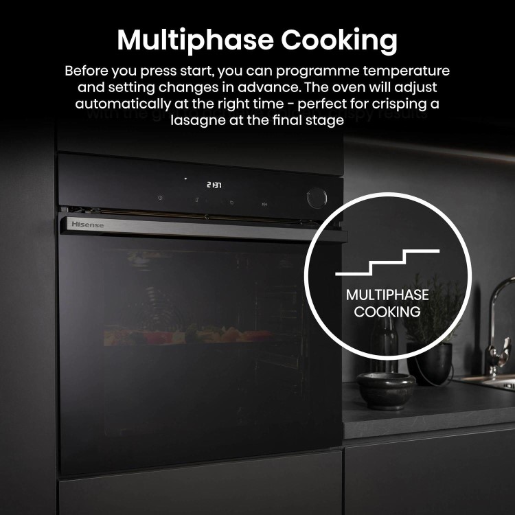 Hisense BSA66346PDBGUK Digital Electric Self Cleaning Single Oven - Black