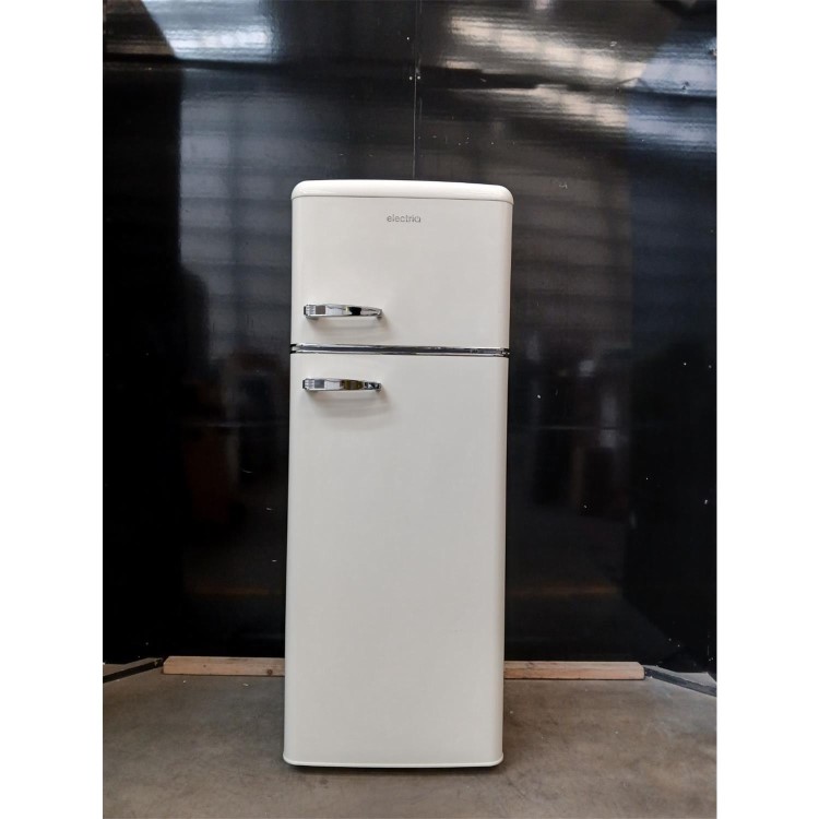 GRADE A2 - electriQ 204 Litre 80/20 Retro Freestanding Fridge Freezer - Cream
