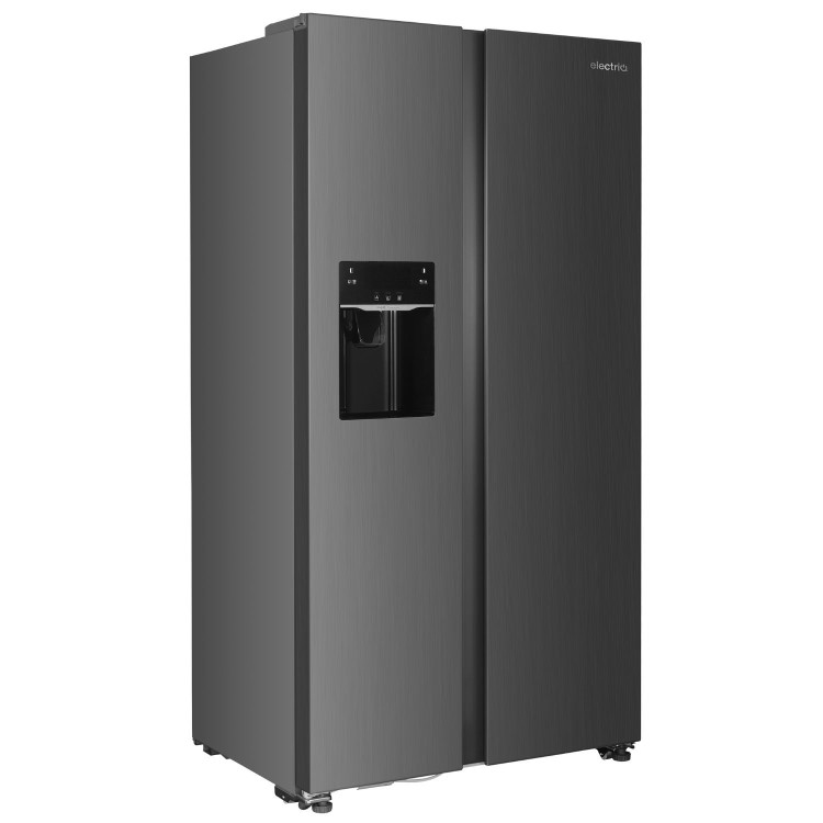 Refurbished electriQ 513 Litre Side-by-Side American Fridge Freezer  Stainless Steel