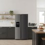 Refurbished electriQ 513 Litre Side-by-Side American Fridge Freezer  Stainless Steel