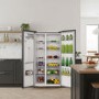 Refurbished electriQ 513 Litre Side-by-Side American Fridge Freezer  Stainless Steel