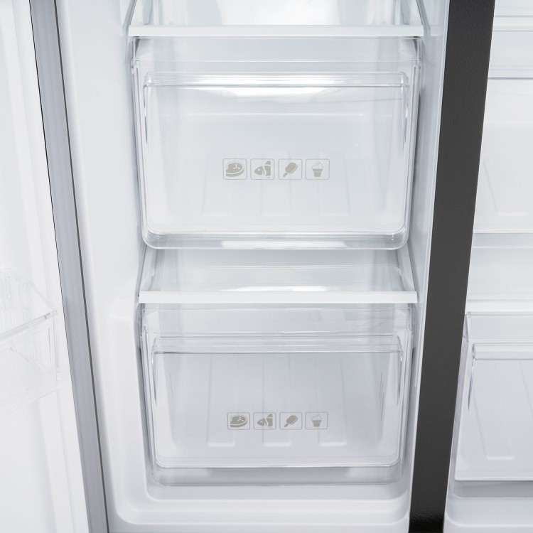 Refurbished electriQ 513 Litre Side-by-Side American Fridge Freezer  Stainless Steel