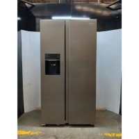 GRADE A2 - electriQ 513 Litre Side-by-Side American Fridge Freezer – Stainless Steel