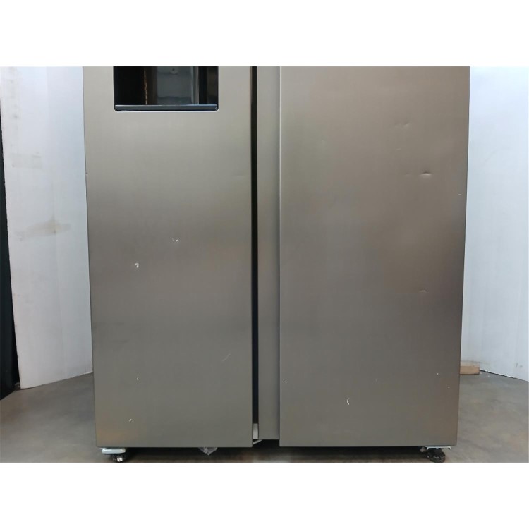 GRADE A2 - electriQ 513 Litre Side-by-Side American Fridge Freezer – Stainless Steel