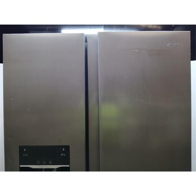 GRADE A2 - electriQ 513 Litre Side-by-Side American Fridge Freezer – Stainless Steel