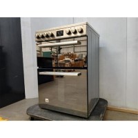 GRADE A2 - electriQ 60cm Double Oven Dual Fuel Cooker with Mirror Door