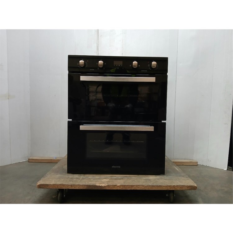 GRADE A2 - electriQ Built-Under Electric Double Oven - Black