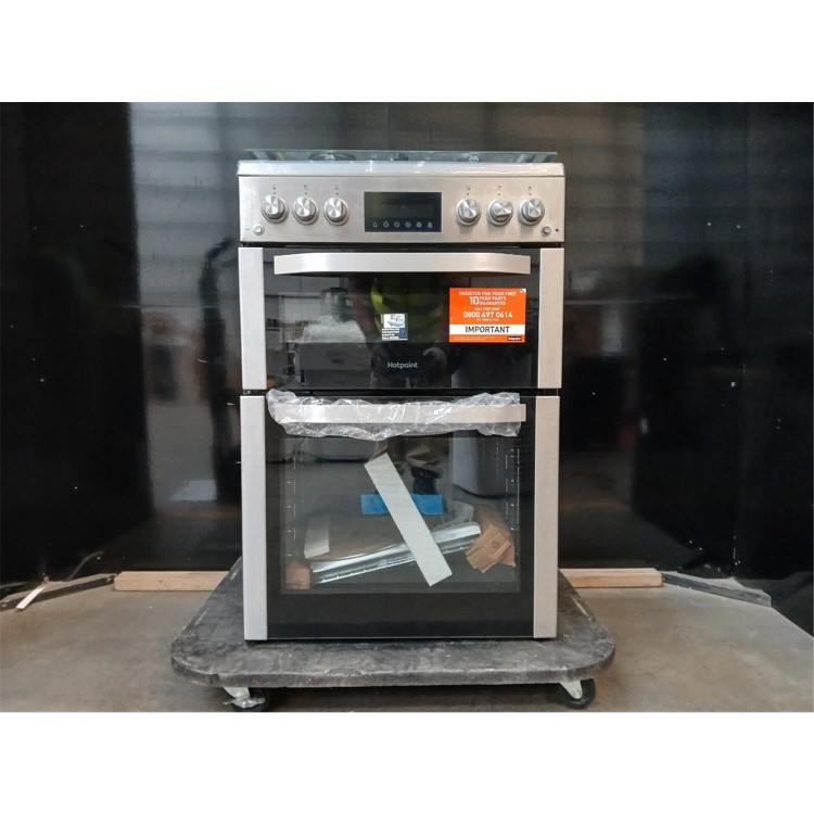 Refurbished Hotpoint HDG6GDCX 60cm Gas Cooker - Stainless steel