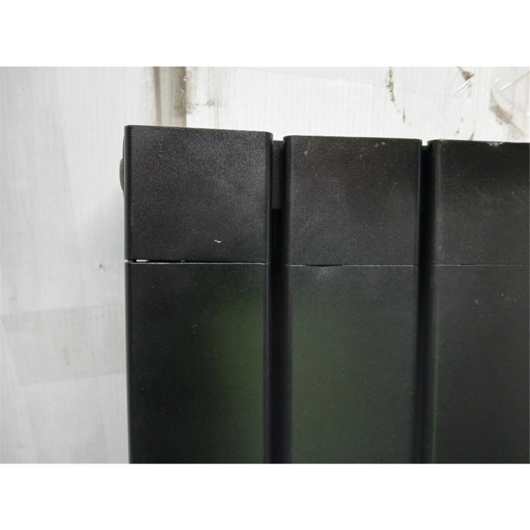 GRADE A3 - Eco Eleganza Midnight Black Vertical Flat Designer Aluminium Radiator 1600x375mm Double Panel 3374 BTU