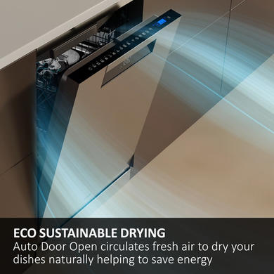 Refurbished Haier Washlens Plus Integrated Dishwasher - Smart Wi-Fi C-Rated Black control panel