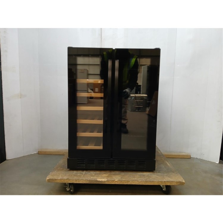GRADE A2 - electriQ Dual Zone Wine and Drinks Cooler - Black Glass