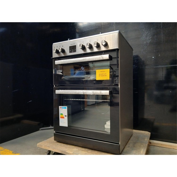 GRADE A2 - electriQ 60cm Dual Fuel Cooker - Stainless Steel