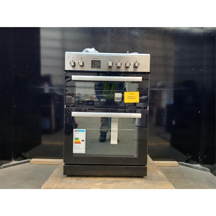 GRADE A2 - electriQ 60cm Dual Fuel Cooker - Stainless Steel