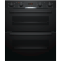 Refurbished Bosch NBS533BB0B Series 4 Built-Under Electric Double Oven - Black