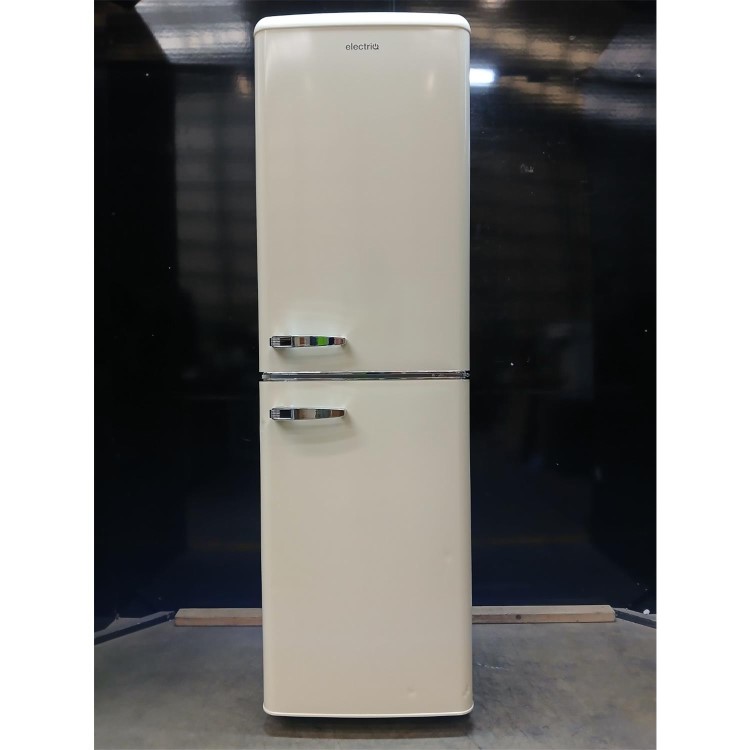 GRADE A2 - electriQ 246 Litre 50/50 Retro Freestanding Fridge Freezer - Cream