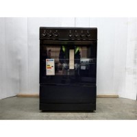 GRADE A2 - electriQ 60cm Single Oven Cooker with Ceramic Hob - Black