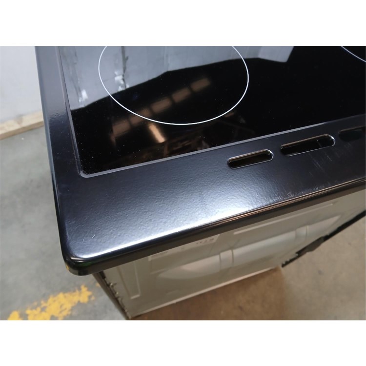 GRADE A2 - electriQ 60cm Single Oven Cooker with Ceramic Hob - Black