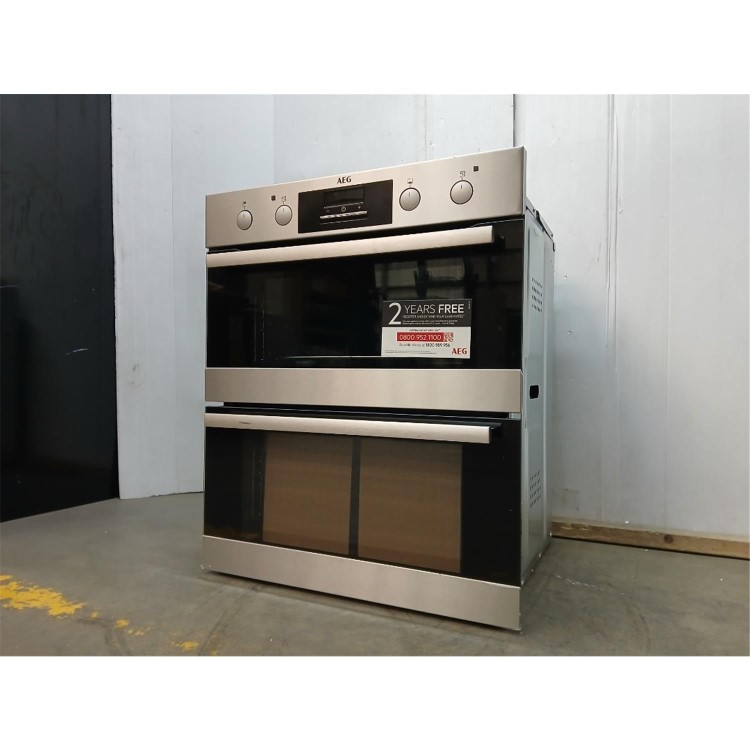 GRADE A2 - AEG 6000 Series DUB331110M Built-Under Electric Double Oven - Stainless Steel