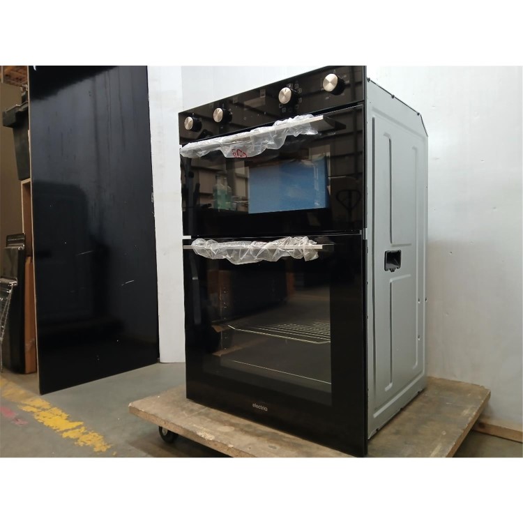 GRADE A2 - electriQ Built-In Electric Double Oven - Black
