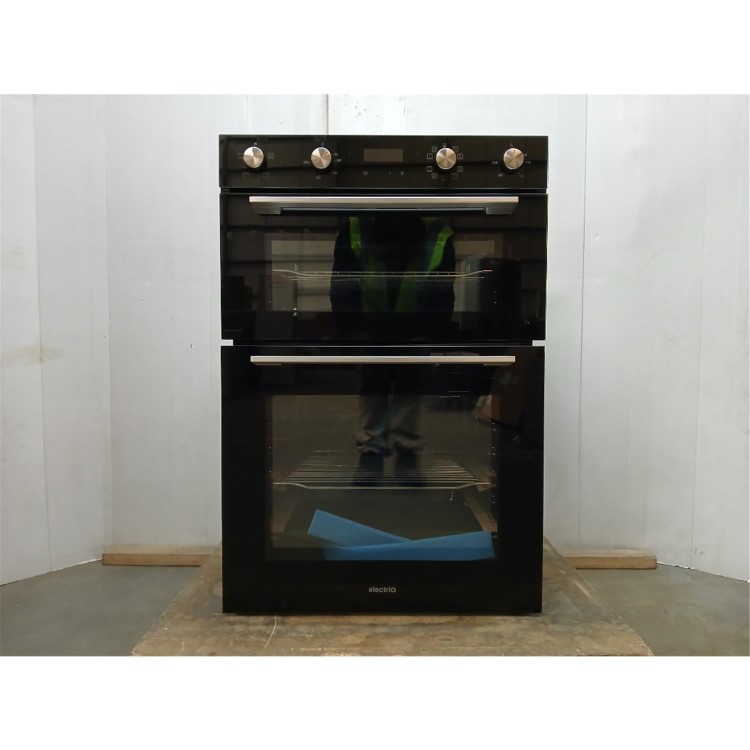 GRADE A2 - electriQ Built-In Electric Double Oven - Black