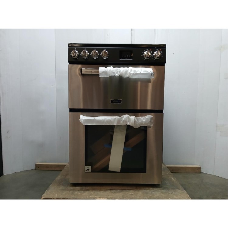 GRADE A2 - Tesla Series 3 60cm Dual Fuel Cooker - Stainless Steel