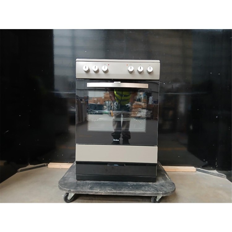 GRADE A2 - Amica 60cm Electric Cooker - Silver