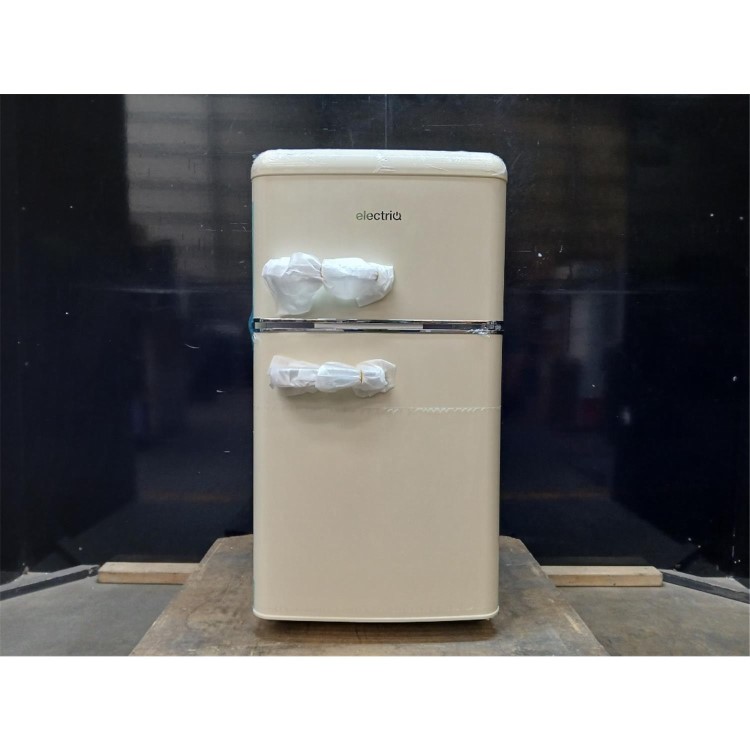 GRADE A2 - electriQ 80 Litre 70/30 Retro Freestanding Fridge Freezer – Cream