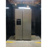 GRADE A2 - electriQ 513 Litre Side-by-Side American Fridge Freezer – Stainless Steel