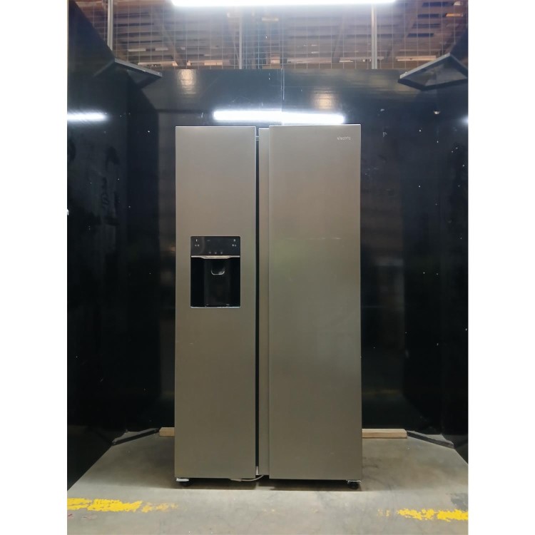 GRADE A2 - electriQ 513 Litre Side-by-Side American Fridge Freezer – Stainless Steel