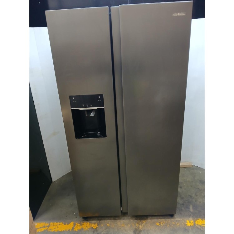 GRADE A2 - electriQ 513 Litre Side-by-Side American Fridge Freezer – Stainless Steel