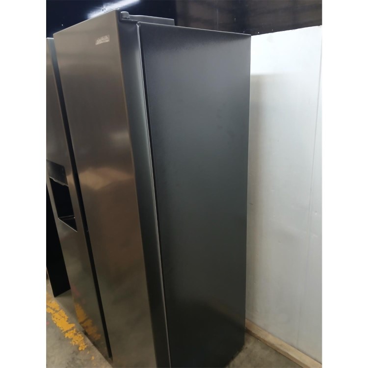 GRADE A2 - electriQ 513 Litre Side-by-Side American Fridge Freezer – Stainless Steel
