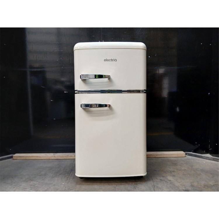 GRADE A2 - electriQ 80 Litre 70/30 Retro Freestanding Fridge Freezer – Cream