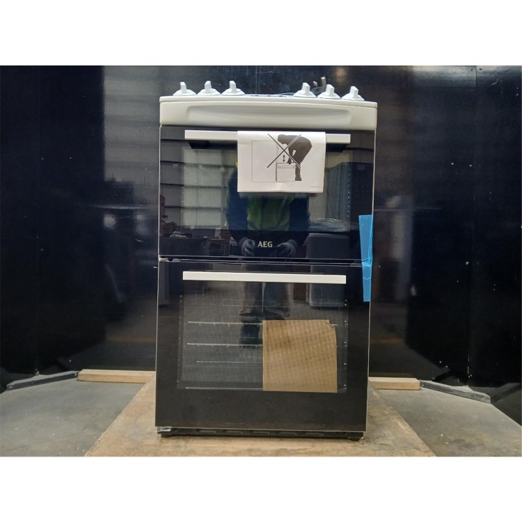 GRADE A2 - AEG 55cm Gas Cooker with Lid - White
