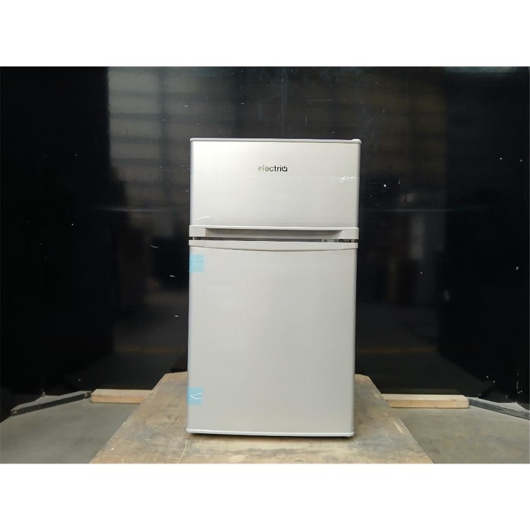 GRADE A2 - electriQ 80 Litre Under Counter Freestanding Fridge Freezer - Silver