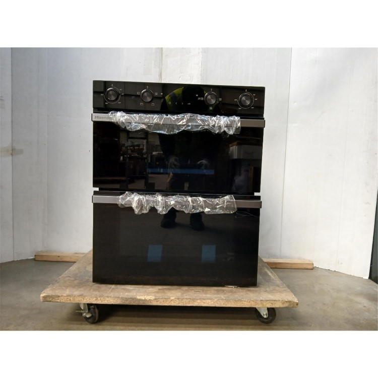 GRADE A2 - Hisense Hi6 BUD714221CDBG Built-Under Electric Double Oven - Black  