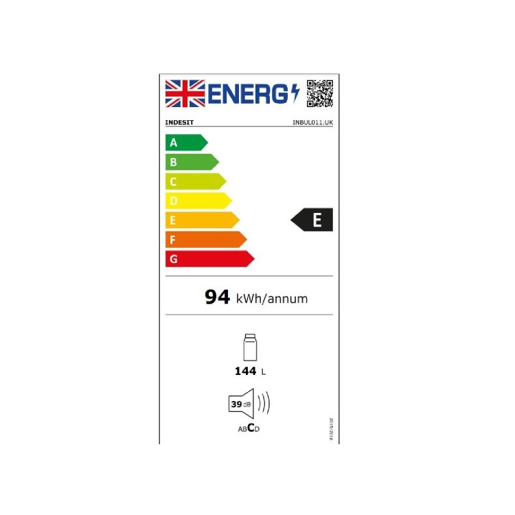 Indesit 144 Litre 82cm Integrated Under Counter Larder Fridge with Fixed Door Hinge