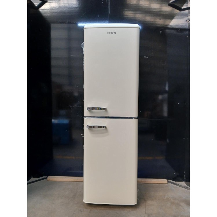 GRADE A2 - electriQ 246 Litre 50/50 Retro Freestanding Fridge Freezer - Cream