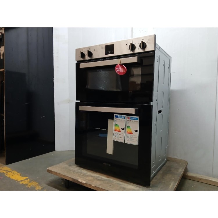 GRADE A2 - electriQ Built-In Electric Double Oven - Stainless Steel
