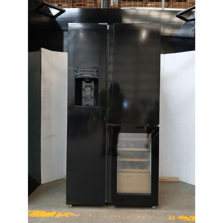 Refurbished Tesla T530TDBG 529 Litres French Style American Fridge Freezer - Black