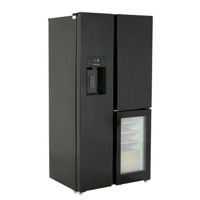 Refurbished Tesla T530TDBG 529 Litres French Style American Fridge Freezer - Black
