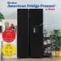 GRADE A2 - Russell Hobbs 439 Litre Side-By-Side American Fridge Freezer - Black