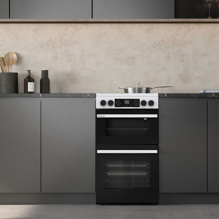 Refurbished Hisense HDCEC5C10W 50cm Electric Cooker with Air Fry - White