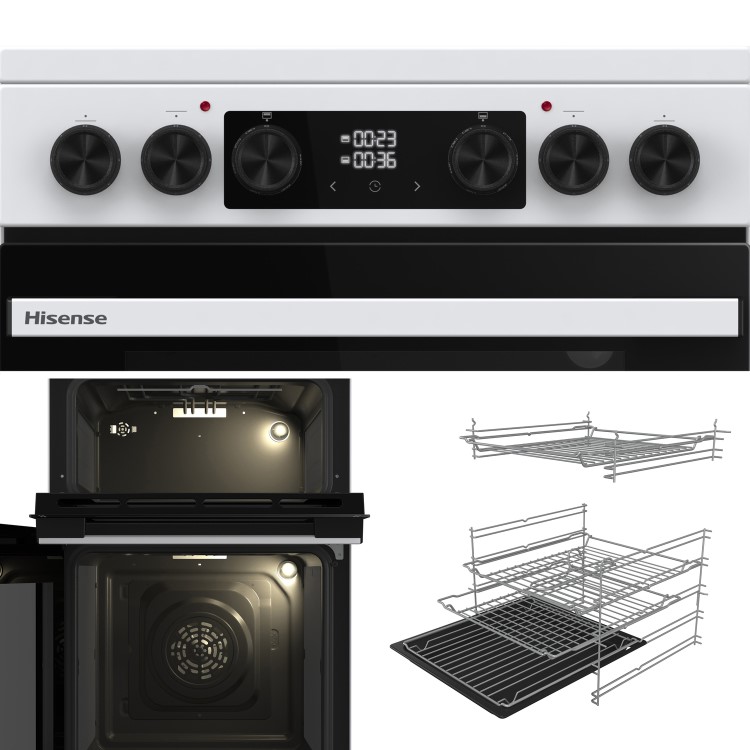 Refurbished Hisense HDCEC5C10W 50cm Electric Cooker with Air Fry - White