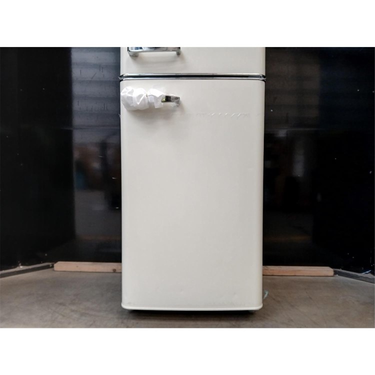 GRADE A2 - electriQ 246 Litre 50/50 Retro Freestanding Fridge Freezer - Cream