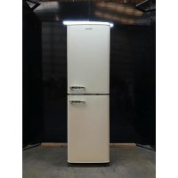 Refurbished electriQ 246 Litre 50/50 Retro Freestanding Fridge Freezer - Cream
